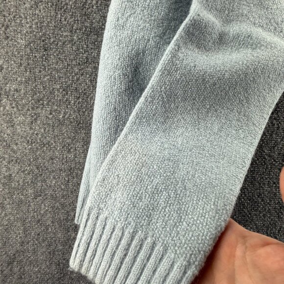 Lacoste Men Sweater Pullover 1/4 Zip Light Blue Knit Pure Wool Croc Logo Adult - Picture 12 of 14